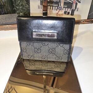 Gucci GG Monogram & Leather Wallet